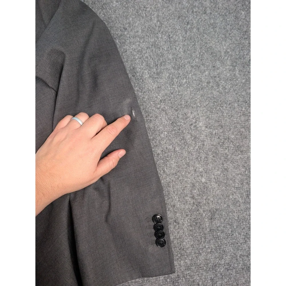 UNTUCKit Sport Coat Mens 44R Grey 100% Wool Viaggio‎ Natural Stretch Blazer FLAW